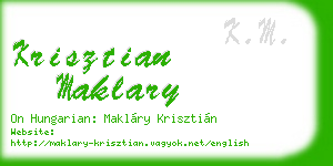 krisztian maklary business card